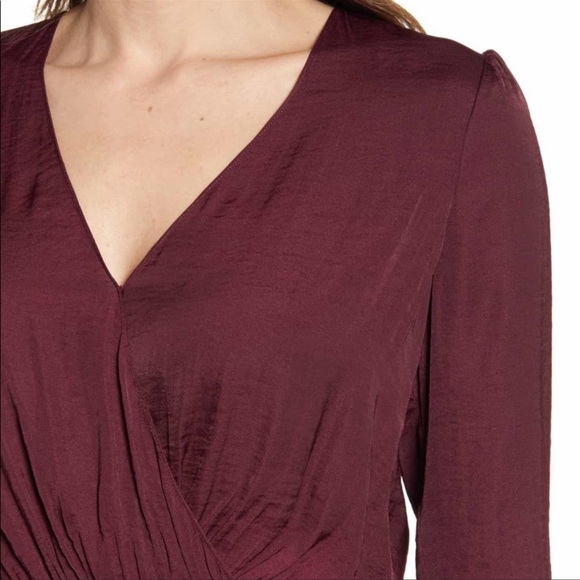 1. State plum peplum surprise 3/4 sleeve blouse burgundy wine size XXL - Picture 4 of 12
